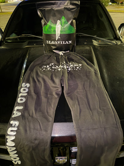 black sweatsuit